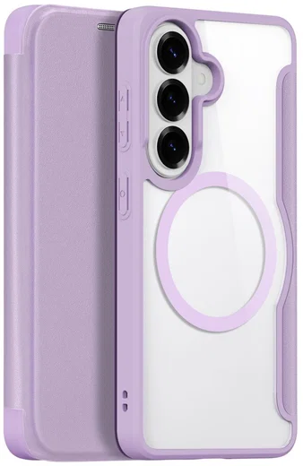 Dux Ducis Skin X Pro Samsung Galaxy S26 Hoesje MagSafe Book Case Paars Roze afbeelding 1