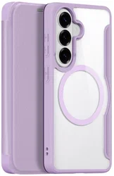 Dux Ducis Skin X Pro Samsung Galaxy S26 Hoesje MagSafe Book Case Paars Roze afbeelding