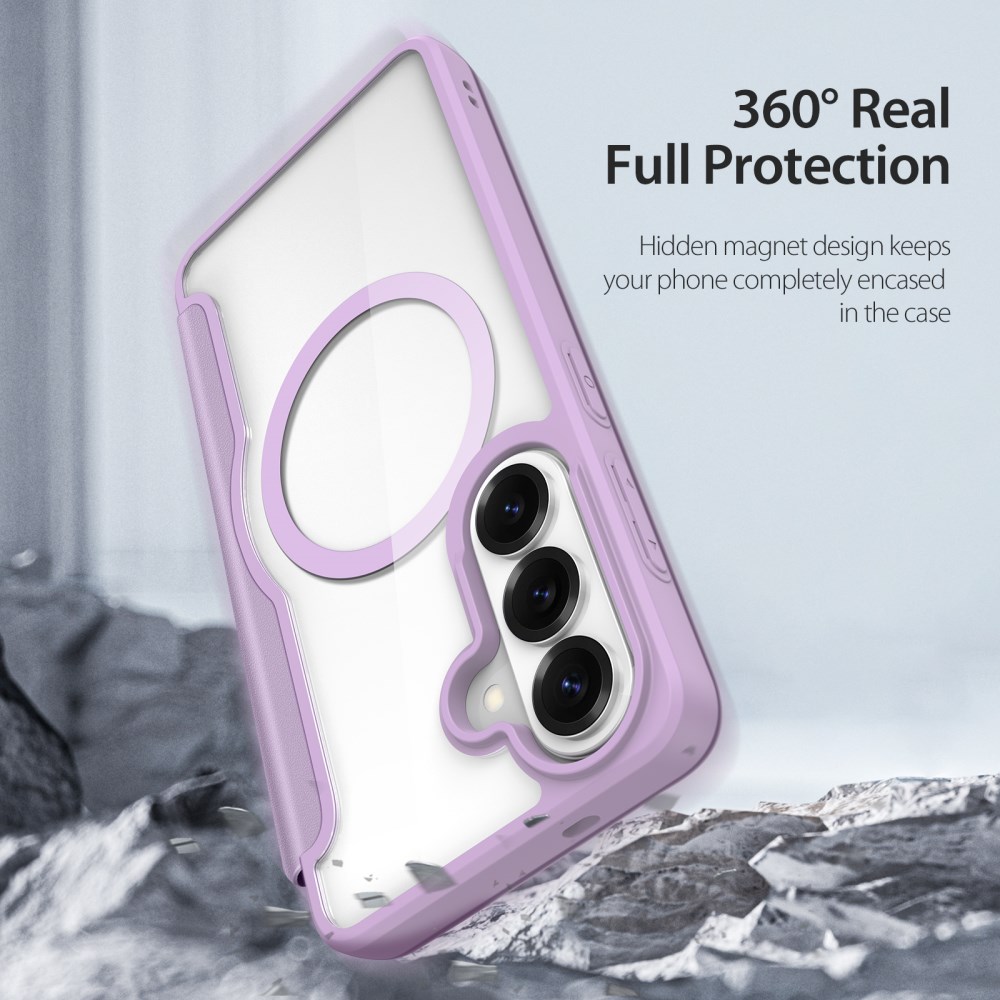 Dux Ducis Skin X Pro Samsung Galaxy S26 Hoesje MagSafe Book Case Paars Roze afbeelding 2