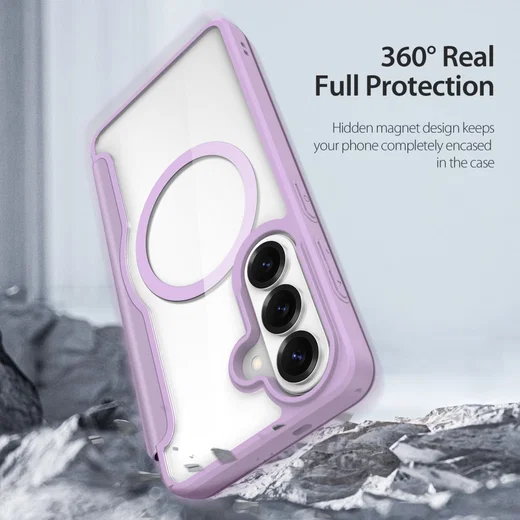 Dux Ducis Skin X Pro Samsung Galaxy S26 Hoesje MagSafe Book Case Paars Roze afbeelding 2