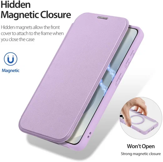 Dux Ducis Skin X Pro Samsung Galaxy S26 Plus Hoesje MagSafe Book Case Paars Roze afbeelding 8