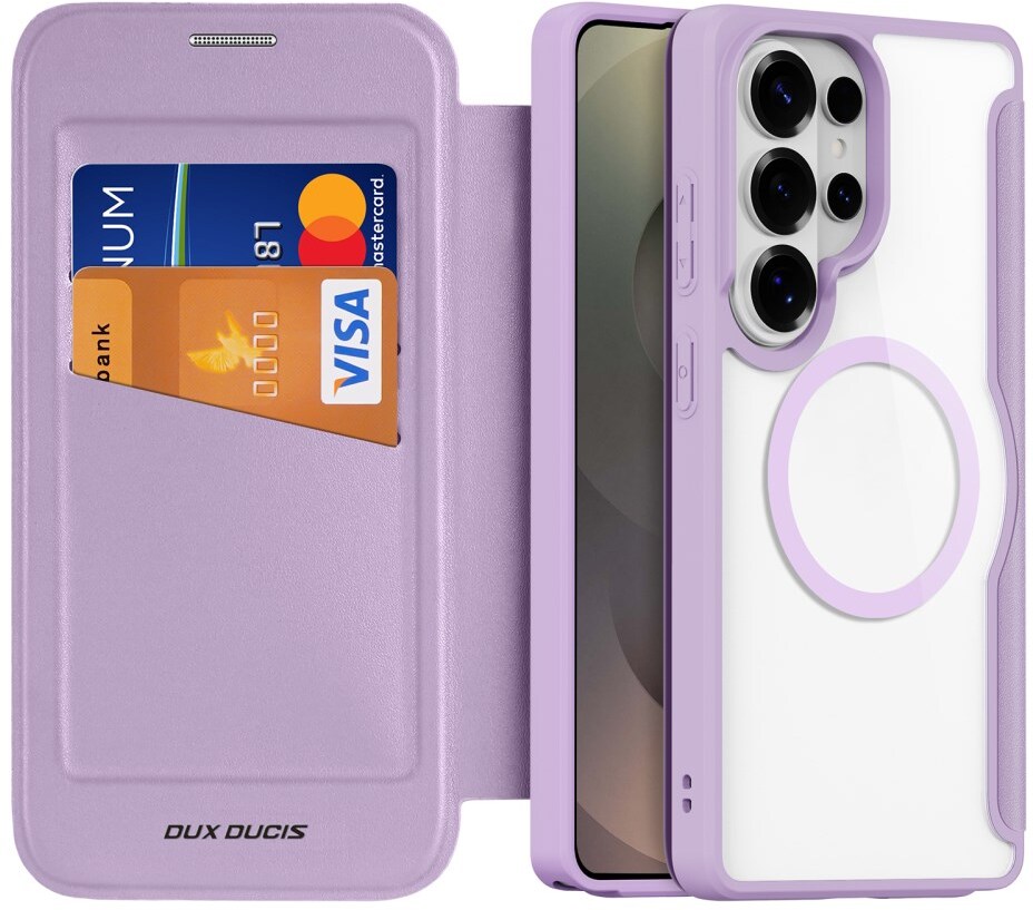 Dux Ducis Skin X Pro Samsung S26 Ultra Hoesje MagSafe Book Case Paars Roze afbeelding 4