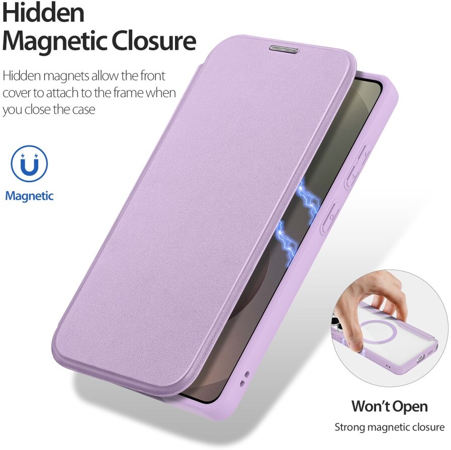 Dux Ducis Skin X Pro Samsung S26 Ultra Hoesje MagSafe Book Case Paars Roze afbeelding 8