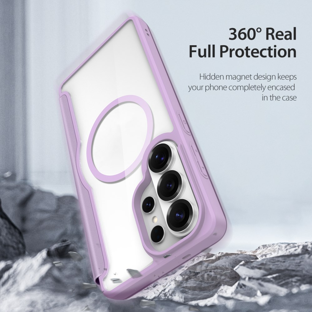 Dux Ducis Skin X Pro Samsung S26 Ultra Hoesje MagSafe Book Case Paars Roze afbeelding 2