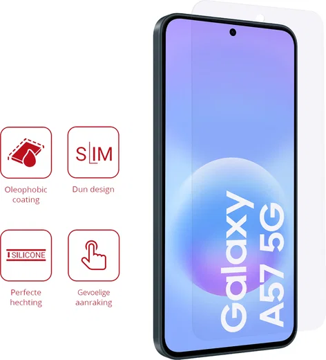 Rosso Samsung Galaxy A57 Screen Protector Case Friendly Folie Duo Pack afbeelding 2