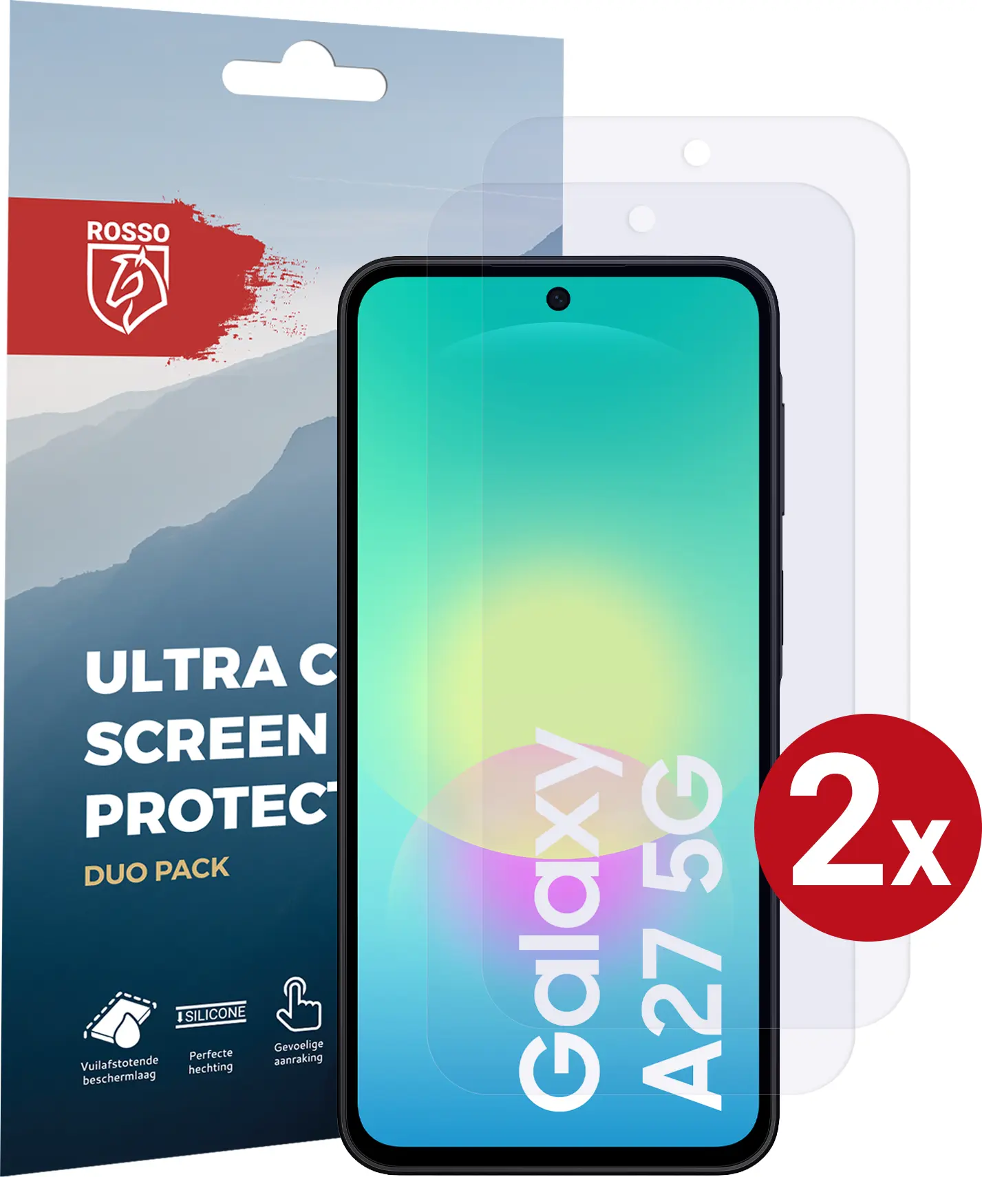 Rosso Samsung Galaxy A27 Screen Protector Case Friendly Folie Duo Pack afbeelding 1
