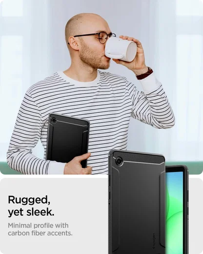 Spigen Rugged Armor Samsung Galaxy Tab A11 / A9 Hoes Zwart afbeelding 2