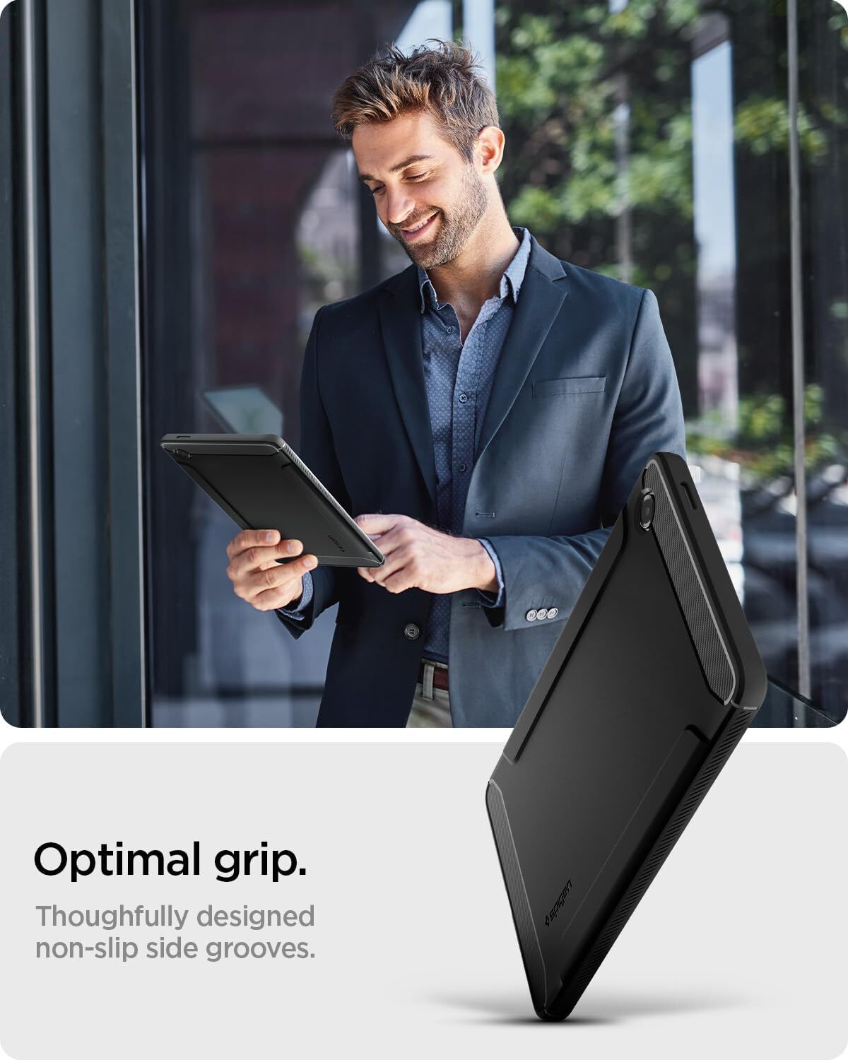 Spigen Rugged Armor Samsung Galaxy Tab A11 / A9 Hoes Zwart afbeelding 4