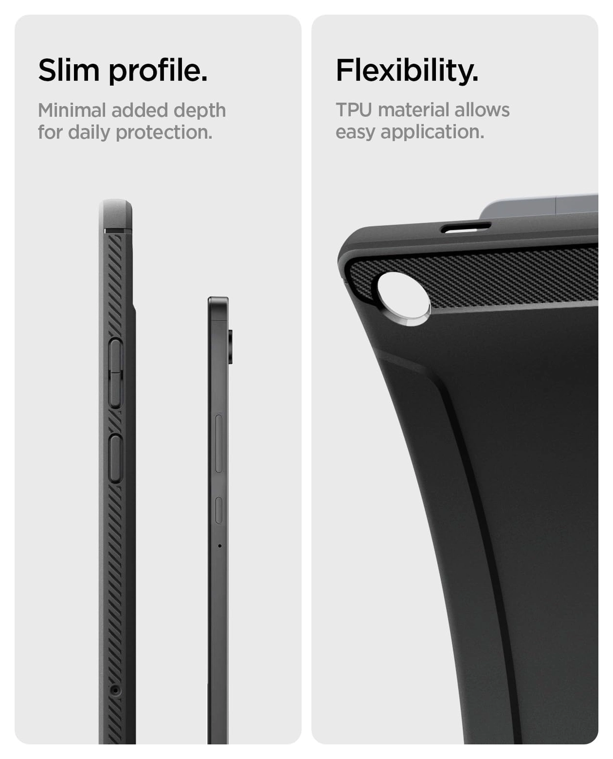 Spigen Rugged Armor Samsung Galaxy Tab A11 Plus Hoesje Back Cover Matte Zwart afbeelding 8