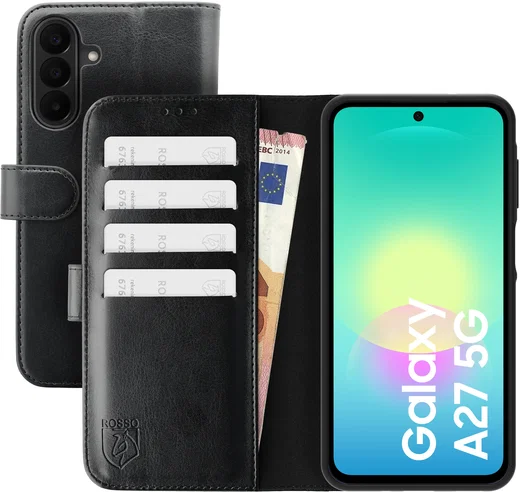 Rosso Element Samsung Galaxy A27 Hoesje Book Case Wallet Zwart afbeelding 1