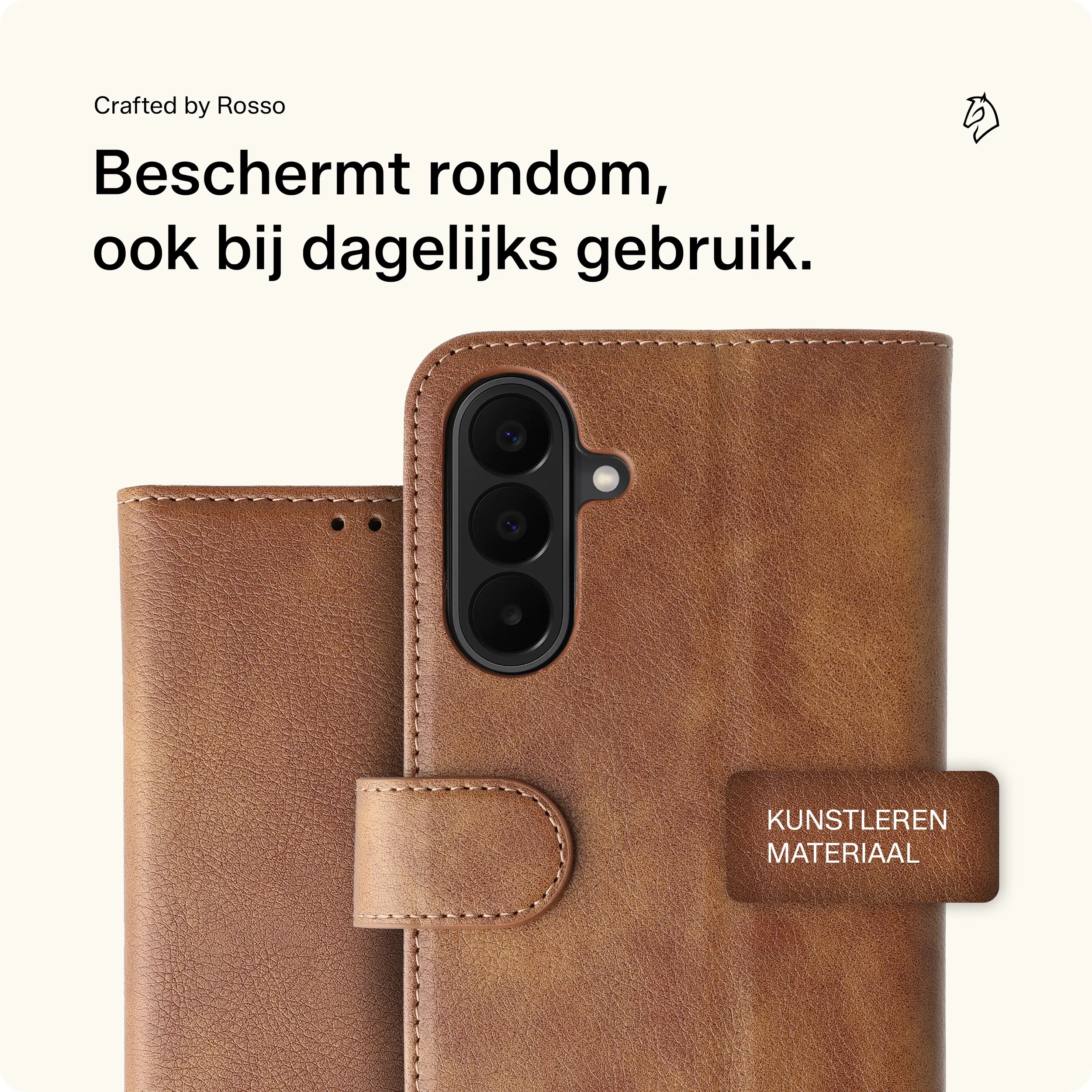 Rosso Element Samsung Galaxy A27 Hoesje Book Case Wallet Bruin afbeelding 3