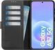 Rosso Deluxe Samsung Galaxy A57 Hoesje Echt Leer Book Case Zwart