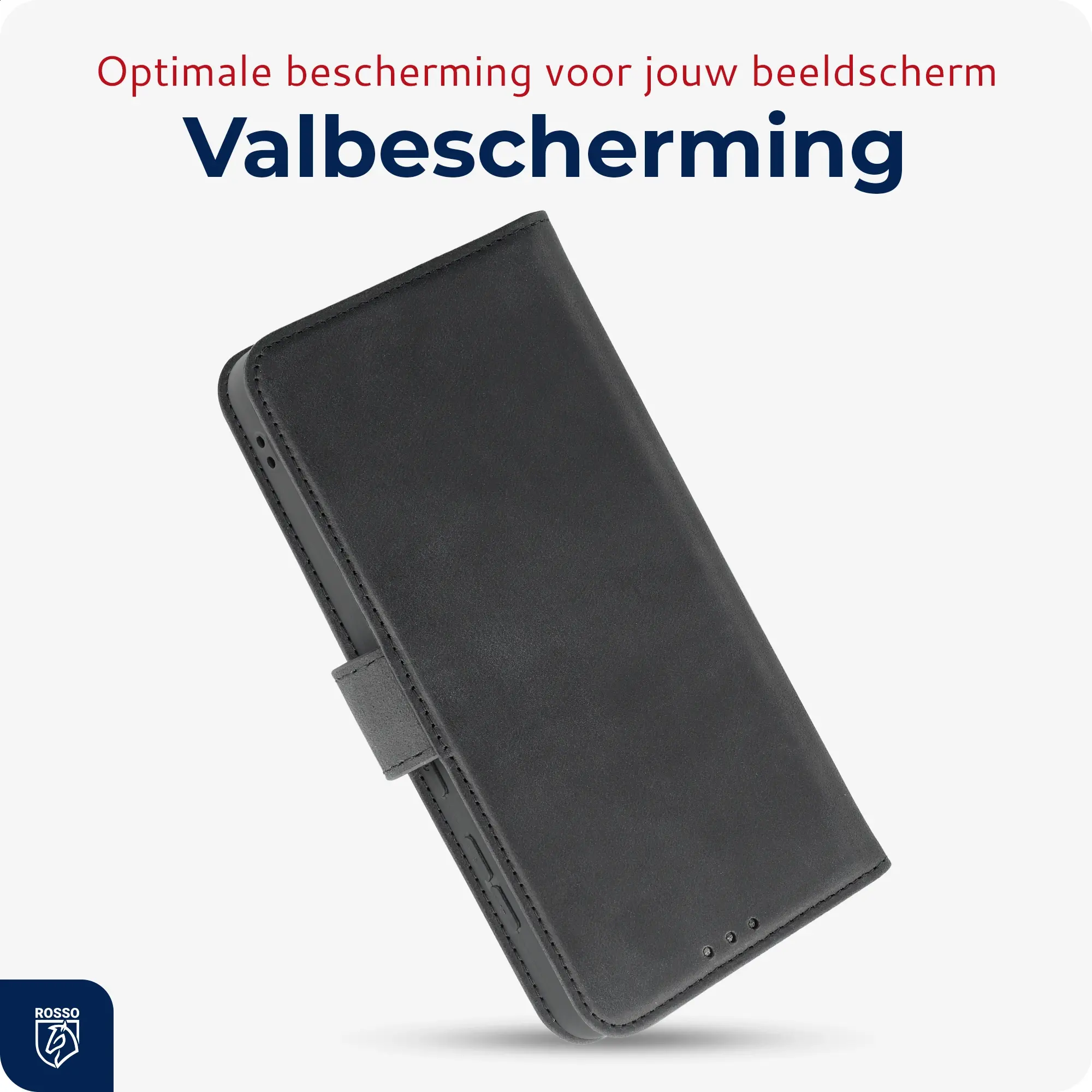 Rosso Deluxe Samsung Galaxy A57 Hoesje Echt Leer Book Case Zwart afbeelding 9