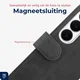 Rosso Deluxe Samsung Galaxy A57 Hoesje Echt Leer Book Case Zwart afbeelding 7