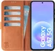 Rosso Deluxe Samsung Galaxy A57 Hoesje Echt Leer Book Case Bruin afbeelding 1