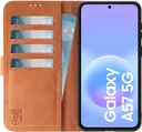 Rosso Deluxe Samsung Galaxy A57 Hoesje Echt Leer Book Case Bruin