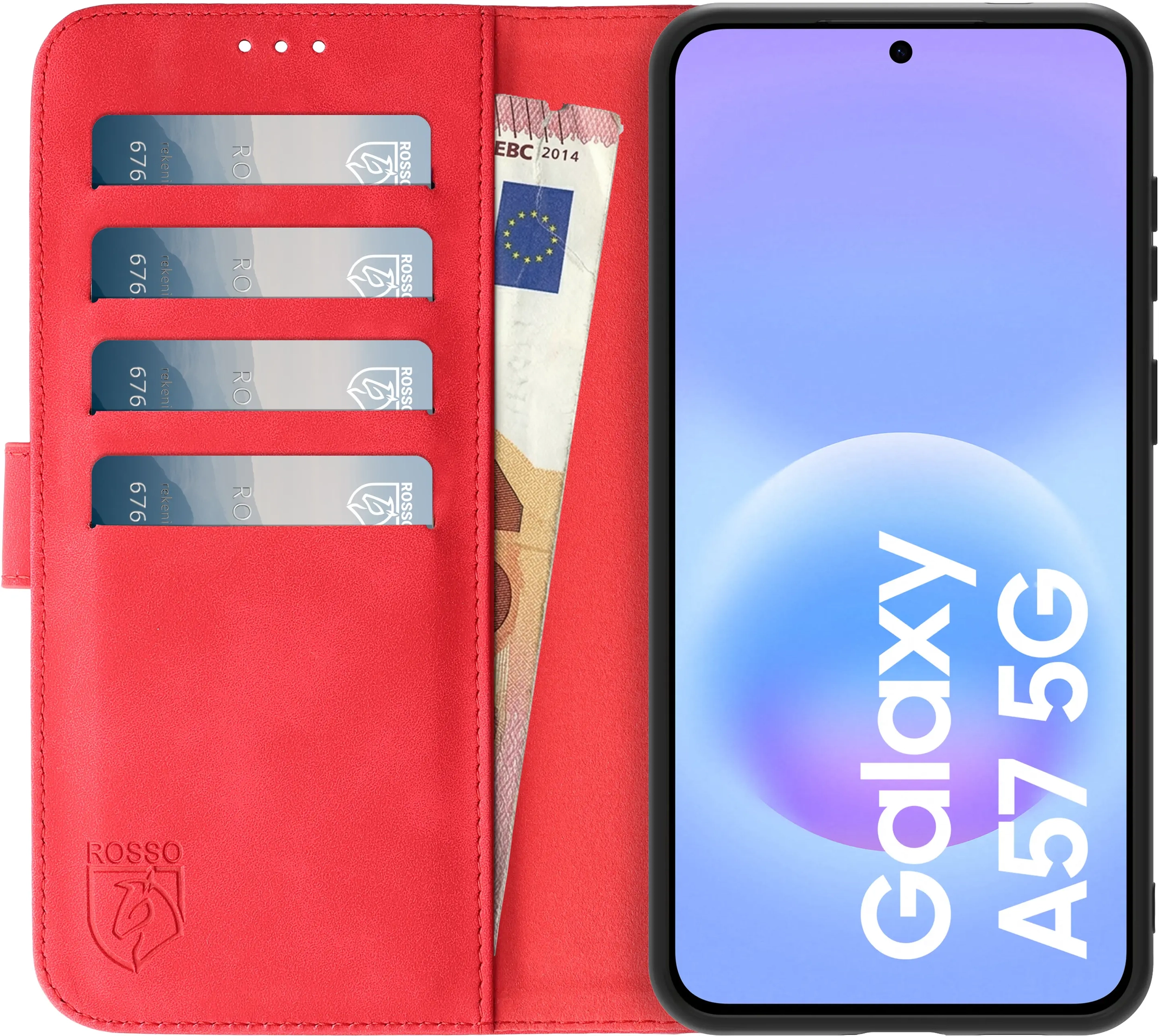 Rosso Element Samsung Galaxy A57 Hoesje Book Case Wallet Rood afbeelding 2