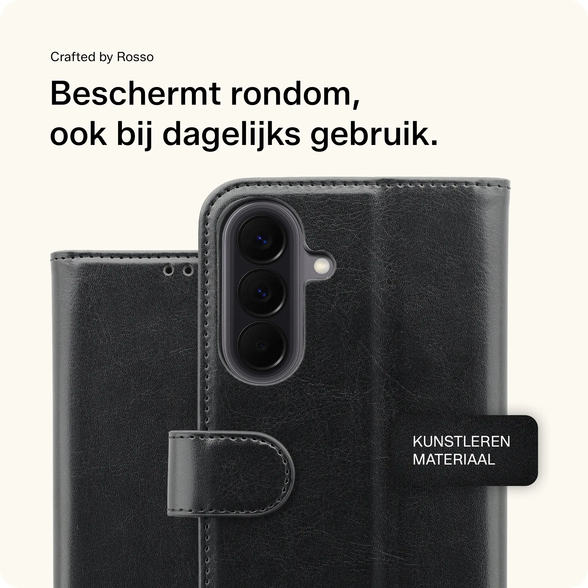 Rosso Element Samsung Galaxy A57 Hoesje Book Case Wallet Zwart afbeelding 3