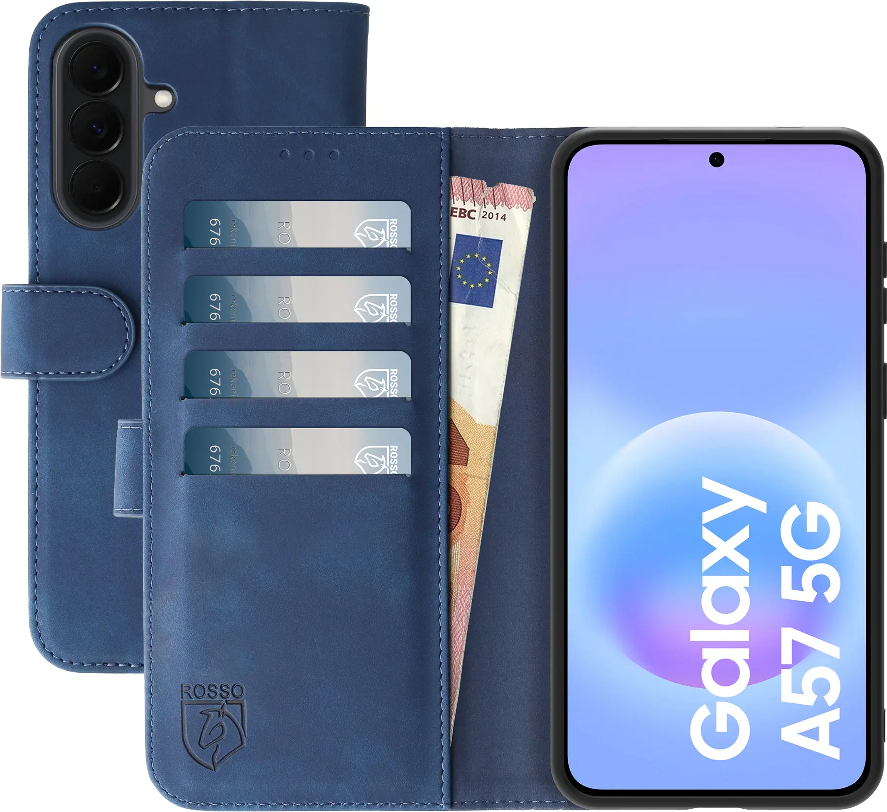 Rosso Element Samsung Galaxy A57 Hoesje Book Case Wallet Blauw afbeelding 1