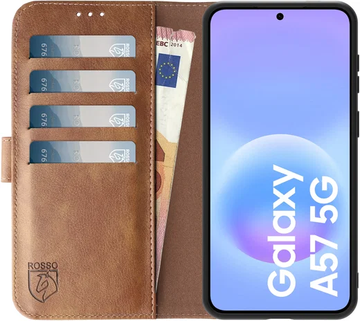 Rosso Element Samsung Galaxy A57 Hoesje Book Case Wallet Bruin afbeelding 14