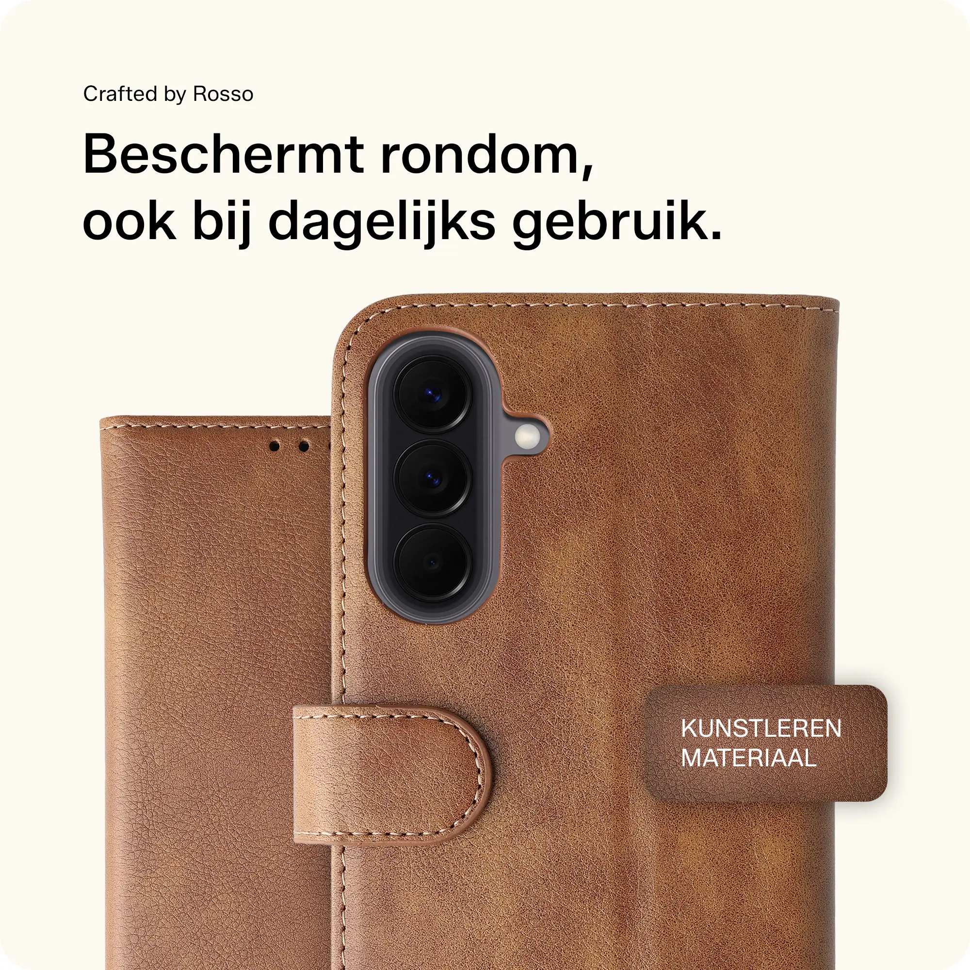 Rosso Element Samsung Galaxy A57 Hoesje Book Case Wallet Bruin afbeelding 3