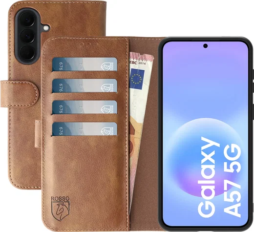 Rosso Element Samsung Galaxy A57 Hoesje Book Case Wallet Bruin afbeelding 1
