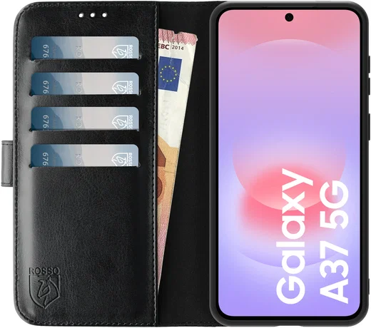 Rosso Element Samsung Galaxy A37 Hoesje Book Case Wallet Zwart afbeelding 2