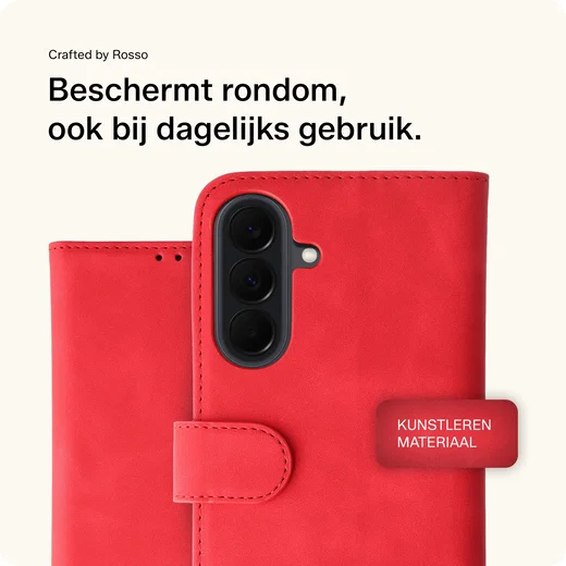 Rosso Element Samsung Galaxy A37 Hoesje Book Case Wallet Rood afbeelding 2