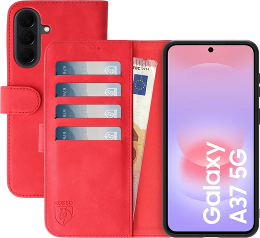 Rosso Element Samsung Galaxy A37 Hoesje Book Case Wallet Rood afbeelding 1