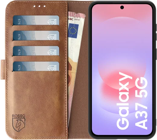 Rosso Element Samsung Galaxy A37 Hoesje Book Case Wallet Bruin afbeelding 2