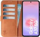 Rosso Deluxe Samsung Galaxy A37 Hoesje Echt Leer Book Case Bruin