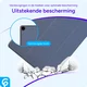 Samsung Galaxy Tab A11 Hoes Luxe Tri-Fold Book Case Kunst Leer Blauw afbeelding 2
