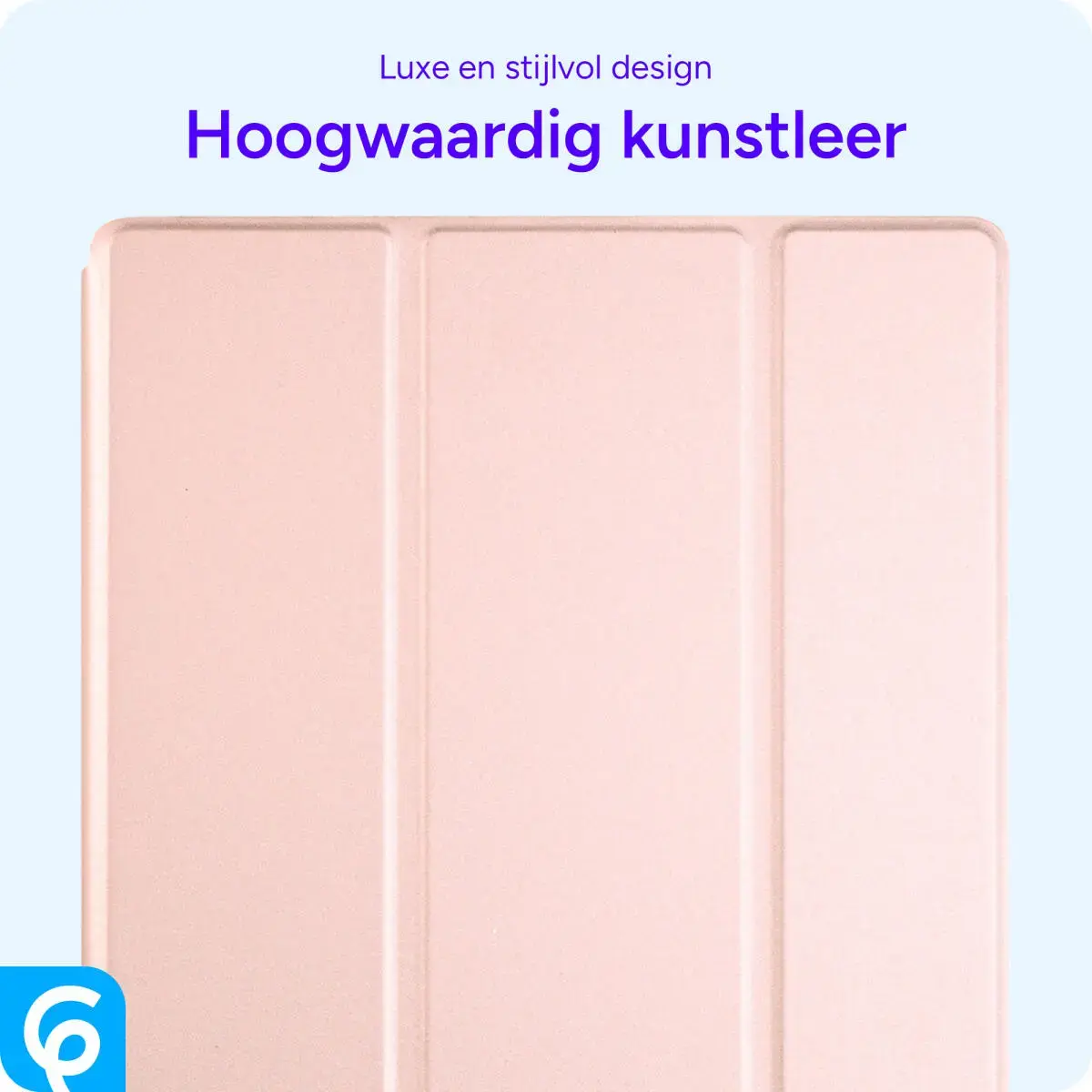 Samsung Galaxy Tab A11 Hoes Luxe Tri-Fold Book Case Kunst Leer Roze afbeelding 6