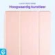 Samsung Galaxy Tab A11 Hoes Luxe Tri-Fold Book Case Kunst Leer Roze afbeelding 6