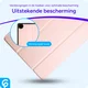 Samsung Galaxy Tab A11 Hoes Luxe Tri-Fold Book Case Kunst Leer Roze afbeelding 2