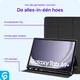 Samsung Galaxy Tab A11 Plus Hoes Luxe Tri-Fold Book Case Kunst Leer Zwart afbeelding 3