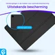 Samsung Galaxy Tab A11 Plus Hoes Luxe Tri-Fold Book Case Kunst Leer Zwart afbeelding 2