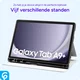 Samsung Galaxy Tab A11 Plus Hoes Luxe Tri-Fold Book Case Kunst Leer Blauw afbeelding 5