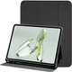 OnePlus Pad 3 Hoes Luxe Tri-Fold Book Case Kunst Leer Zwart afbeelding 1