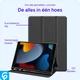 Apple iPad 11 (2025) / 10.9 (2022) Hoes Luxe Tri-Fold Book Case Kunst Leer Zwart afbeelding 5