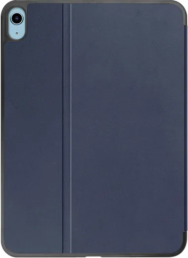 Apple iPad 11 (2025) / 10.9 (2022) Hoes Luxe Tri-Fold Book Case Kunst Leer Blauw afbeelding 8