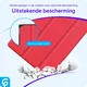 Apple iPad 11 (2025) / 10.9 (2022) Hoes Luxe Tri-Fold Book Case Kunst Leer Rood afbeelding 2