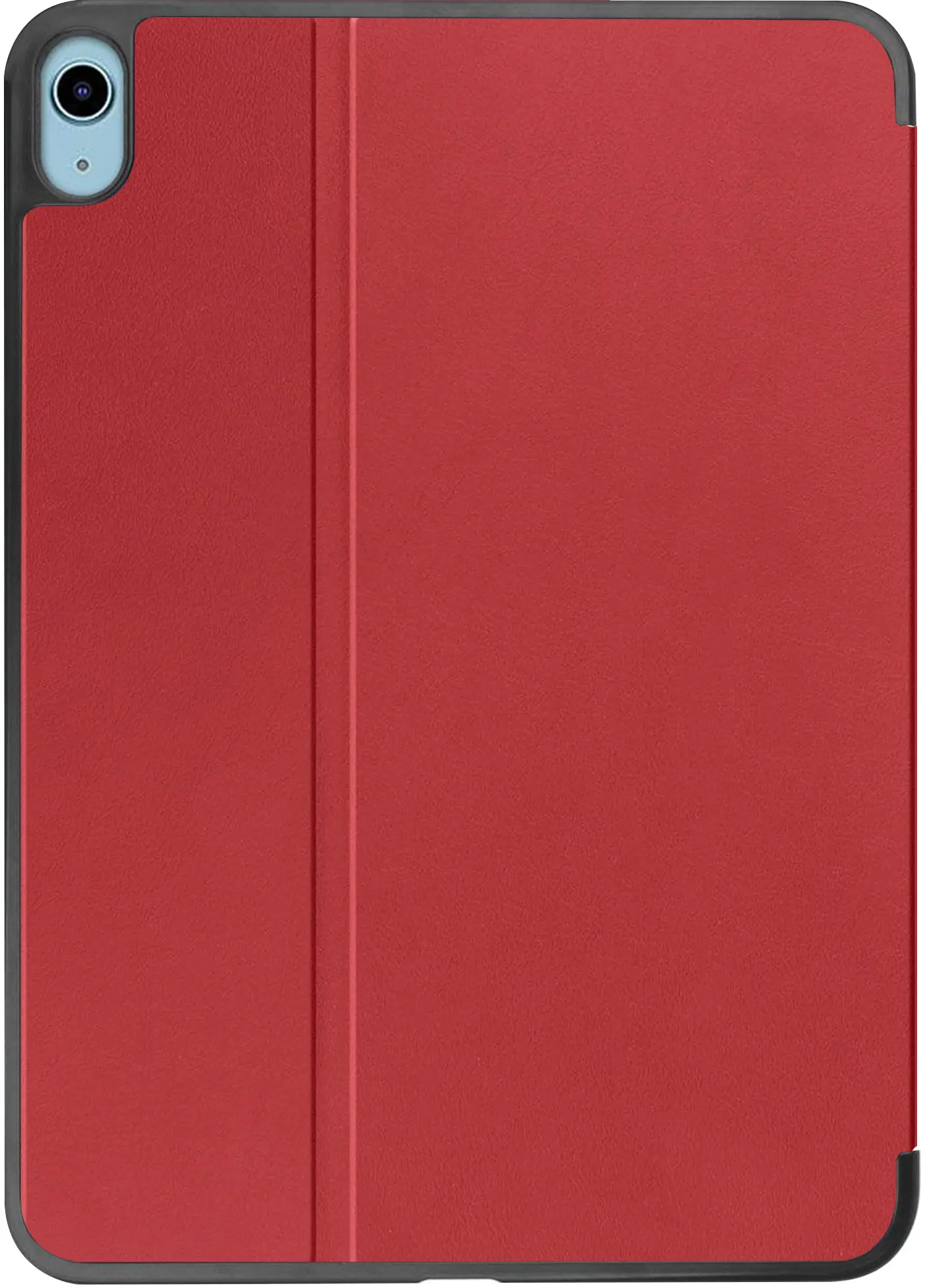 Apple iPad 11 (2025) / 10.9 (2022) Hoes Luxe Tri-Fold Book Case Kunst Leer Rood afbeelding 9