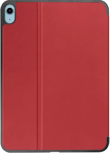 Apple iPad 11 (2025) / 10.9 (2022) Hoes Luxe Tri-Fold Book Case Kunst Leer Rood afbeelding 9