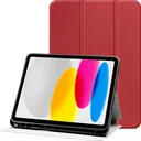 Apple iPad 11 (2025) / 10.9 (2022) Hoes Luxe Tri-Fold Book Case Kunst Leer Rood