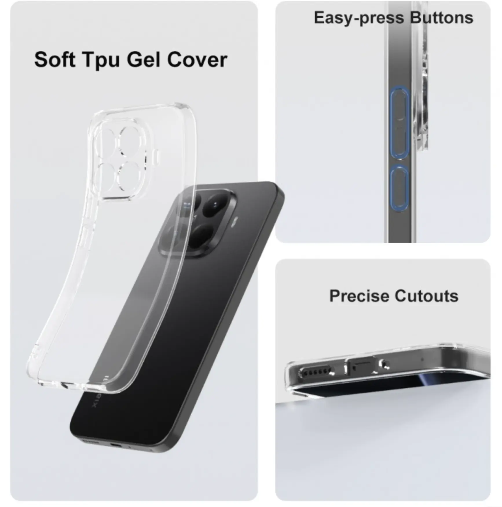 Xiaomi 15T Pro Hoesje Dun TPU Back Cover Transparant afbeelding 3