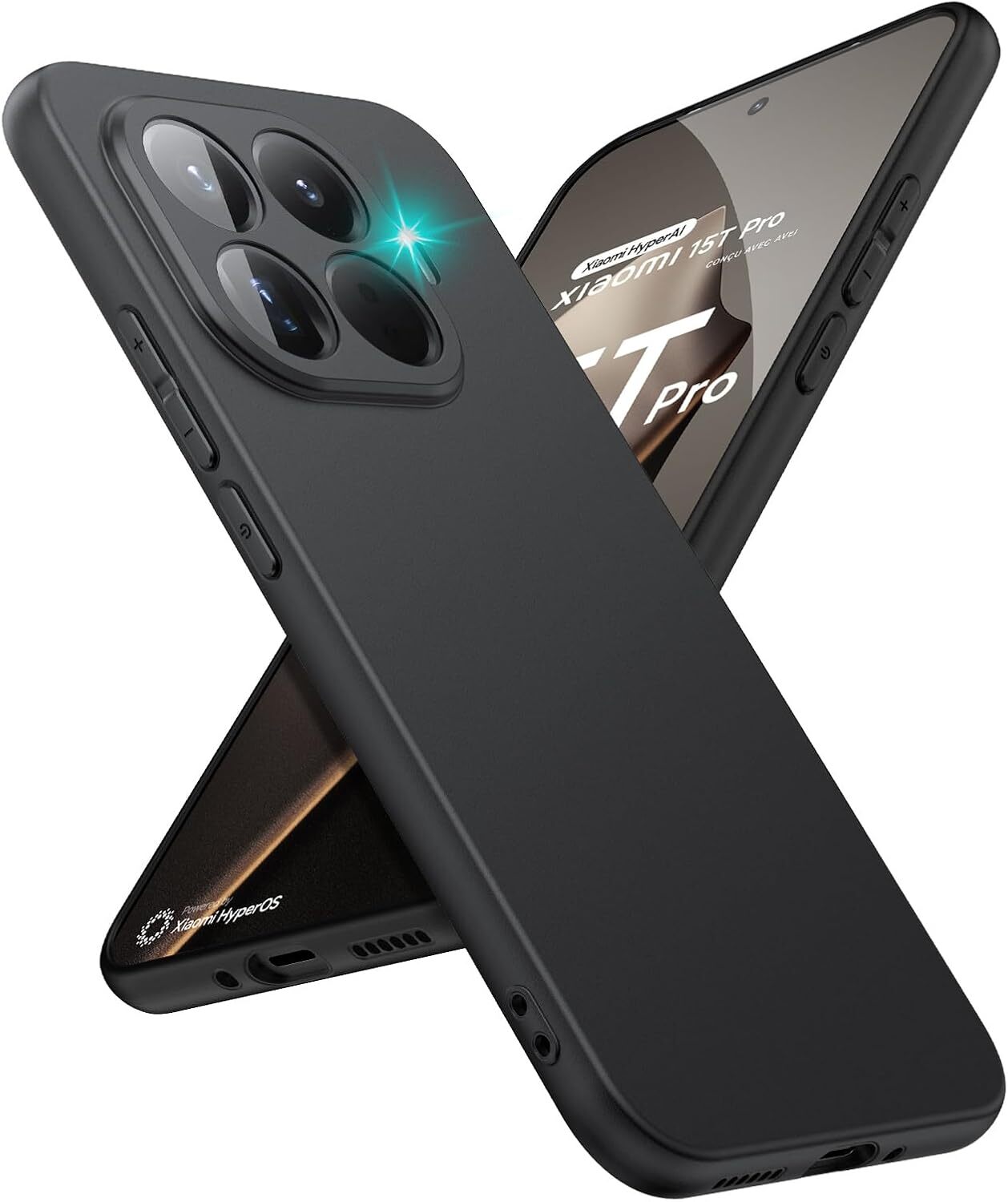 Xiaomi 15T Pro Hoesje Dun TPU Back Cover Matte Zwart afbeelding 1