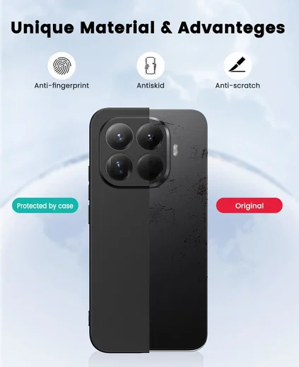 Xiaomi 15T Pro Hoesje Dun TPU Back Cover Matte Zwart afbeelding 6