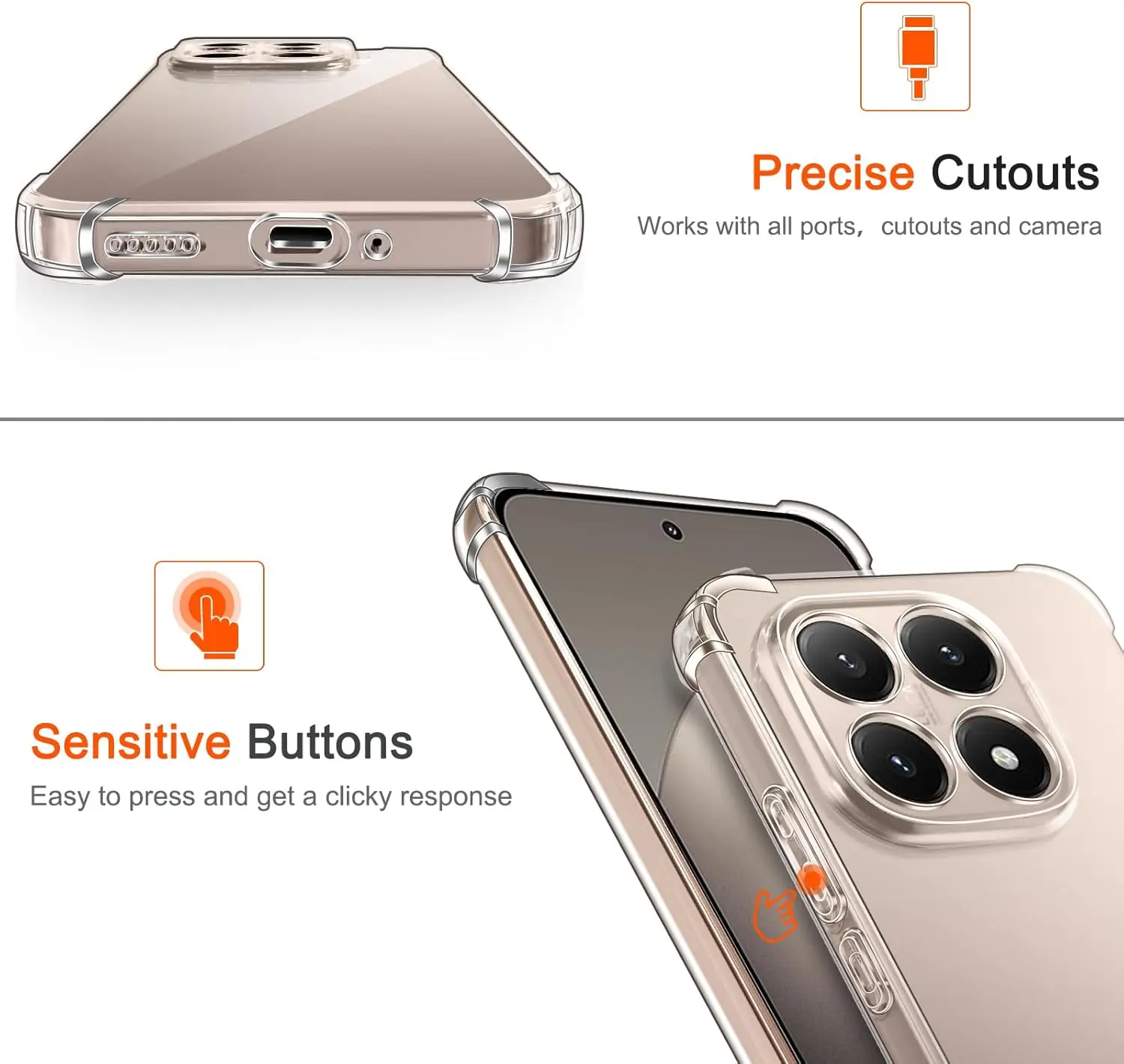 Xiaomi 15T Hoesje Schokbestendig en Dun TPU Back Cover Transparant afbeelding 4