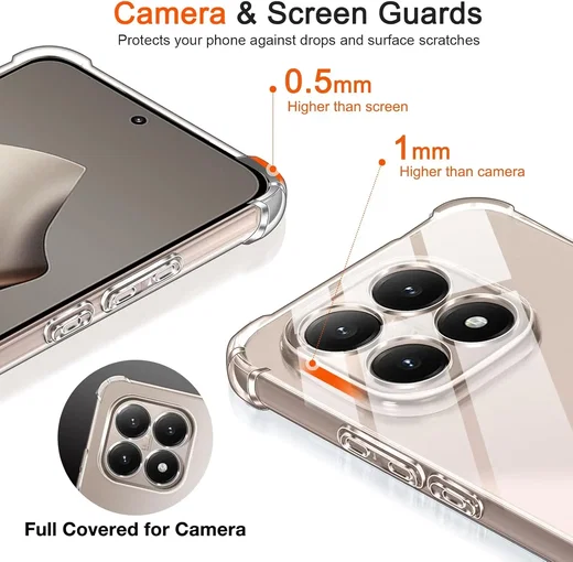 Xiaomi 15T Hoesje Schokbestendig en Dun TPU Back Cover Transparant afbeelding 9